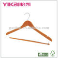 wooden shirt hanger with trousers locking bar